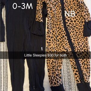 Little Sleepies Black and Leopard Pajama Set b/g twin set